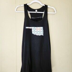 Oklahoma State Tribal Vinyl Racerback Tank Top Black Size XL